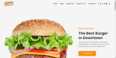 Wordpress Burger Shop Demo Theme Website