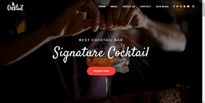 Wordpress Cocktail Bar Demo Theme Website
