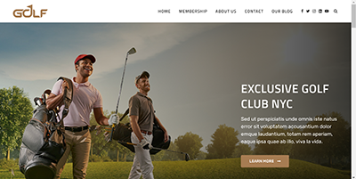 Wordpress Golf Club Demo Theme Website